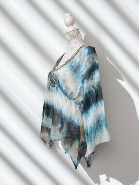Erica Brooke Boho Chic Fairycore Asymmetrical Blouse Size 14